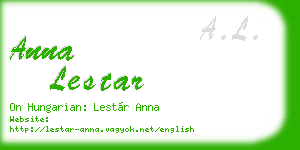 anna lestar business card
